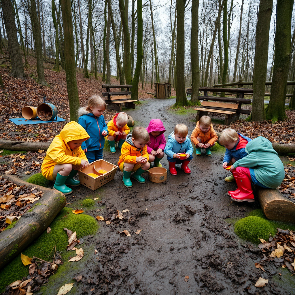 Youngsters get hands-on with brand new outdoor forest learning space packed with muddy fun